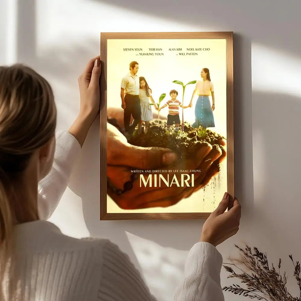 Minari Movie Poster – HD Self-Adhesive Waterproof Wall Art Movie Wall Poster Peaceful Pleasures Health and Wellness White1 15X20cmNoframe