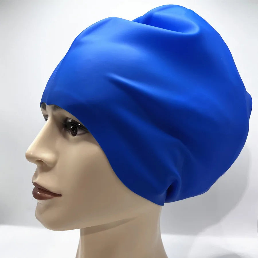 Large Silicone Swim Cap for Long Hair – Anti-Slip Waterproof