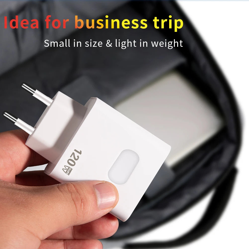 120W GaN Fast Charger USB-C Quick Charge – iPhone & Samsung