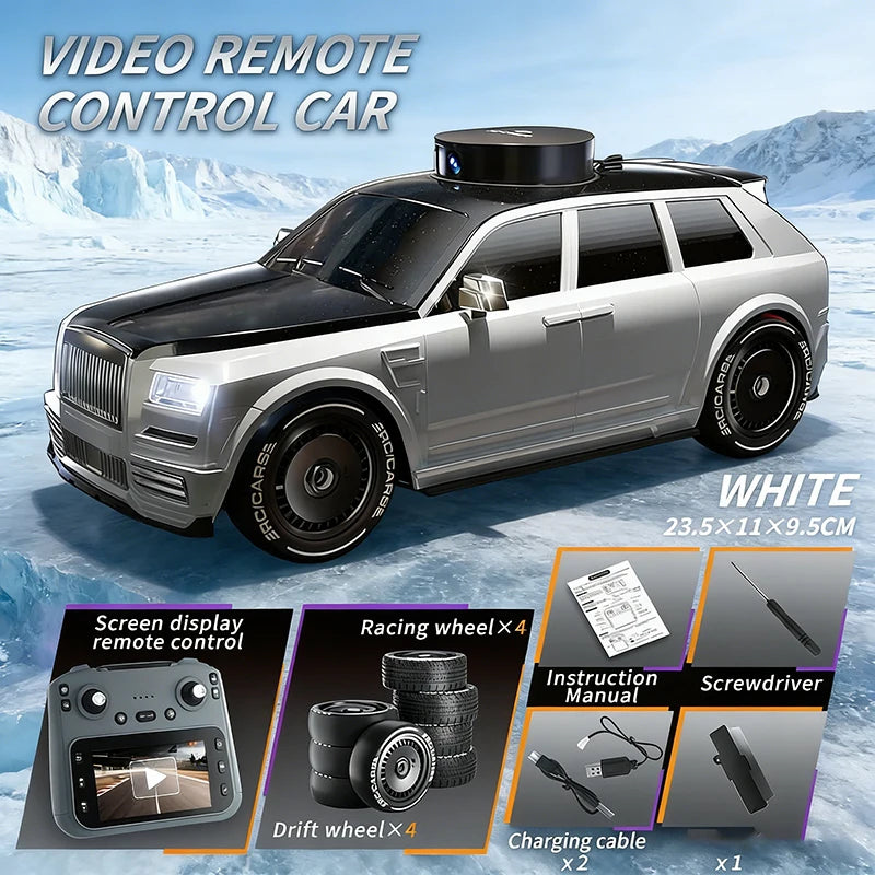 911S RC Car - 4K HD Camera 4WD 4.3-inch Screen Camera Lifting Design LED Lighting Drift HD Video Kids RC Car for Adults and Kids Peaceful Pleasures Health and Wellness White-1B