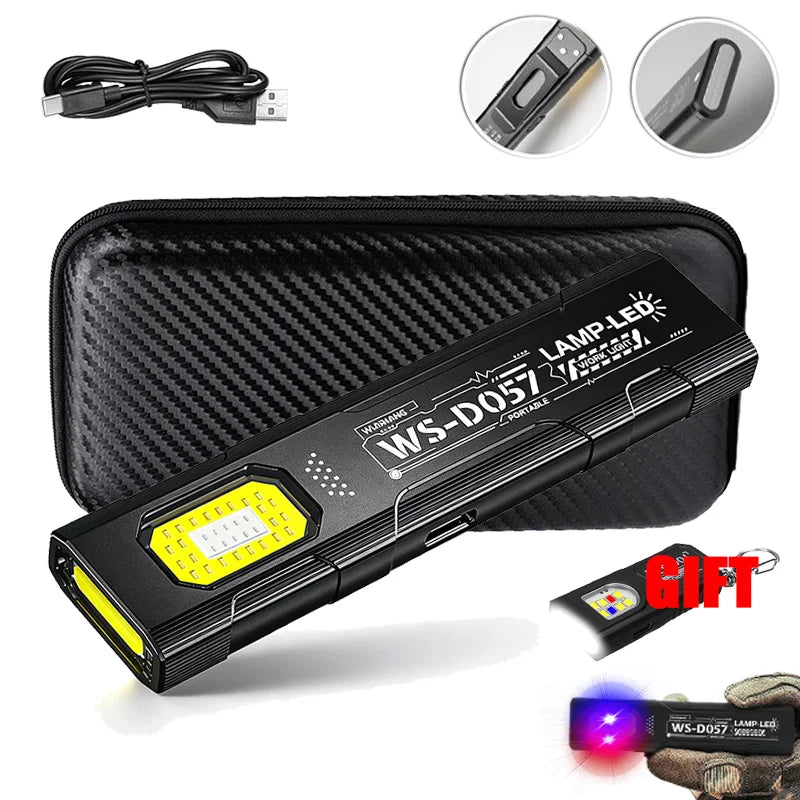 550LM EDC Flashlight USB-C Rechargeable | COB + Red & Blue Modes