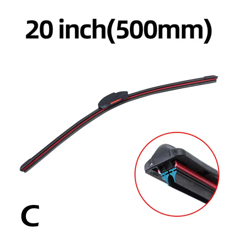 Car Windshield Wiper Blades Universal Water Repellent Wiper Blades Soft Double Layer Rubber Frameless Bracketless Car Wipers Peaceful Pleasures Health and Wellness C