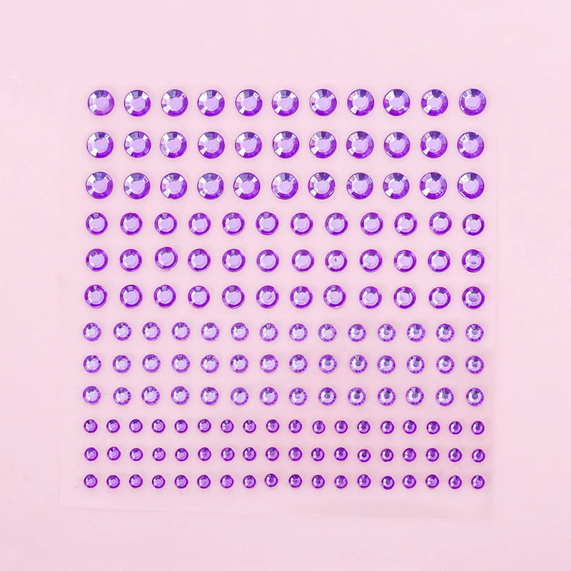 165-Piece Crystal Rhinestone Gem Stickers – Self-Adhesive DIY