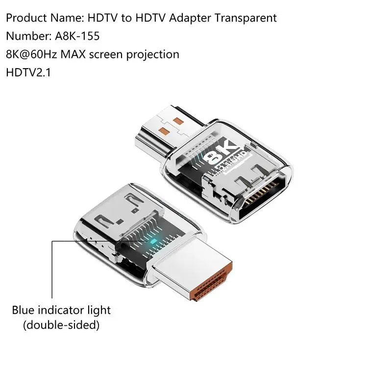 HDMI 2.1 Male to Female Adapter 8K@60Hz – 90/270/360° Angle