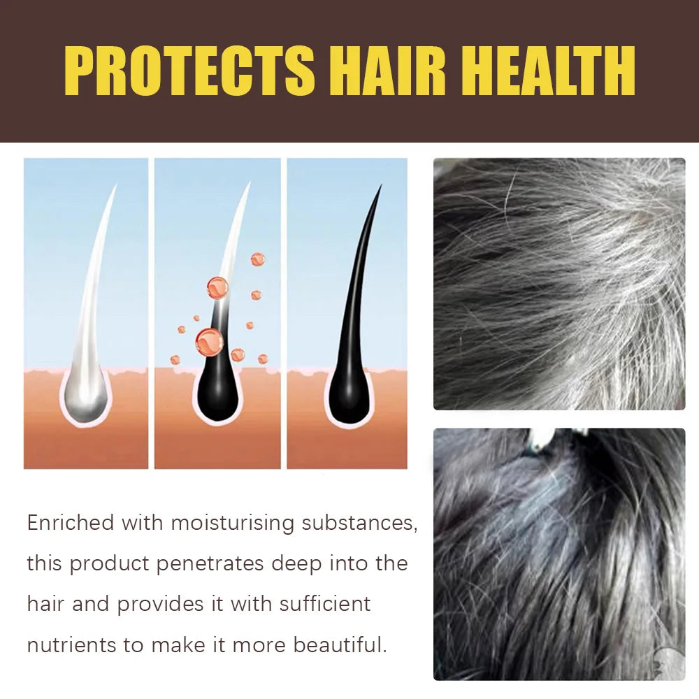 3-in-1 Dark Brown Hair Color Shampoo | Herbal, 100ML