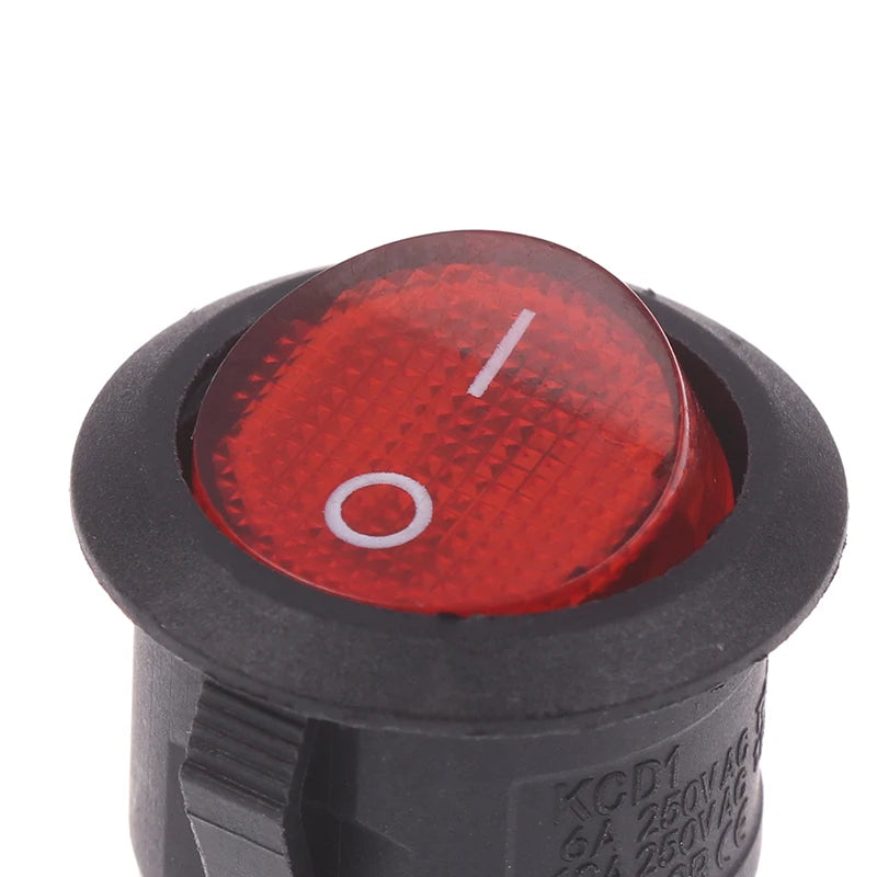 5Pcs/pack Versatile KCD1 On/Off 3-Pin 2-Position Snap 20A 12V Red Green LED Round Boat Rocker Switch With LED Small Toggle Peaceful Pleasures Health and Wellness