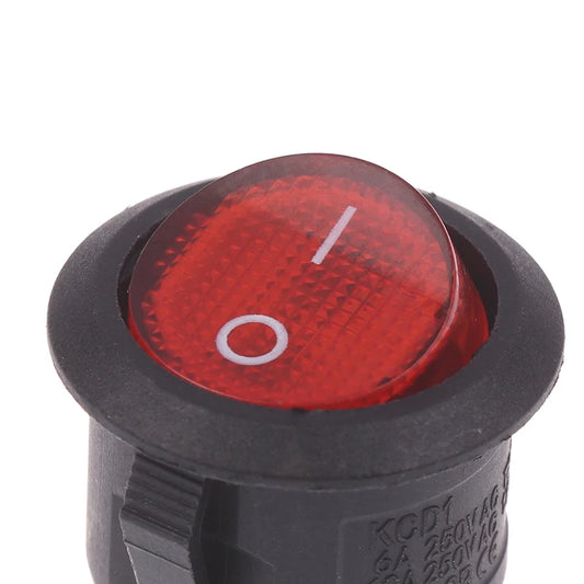 5Pcs/pack Versatile KCD1 On/Off 3-Pin 2-Position Snap 20A 12V Red Green LED Round Boat Rocker Switch With LED Small Toggle Peaceful Pleasures Health and Wellness