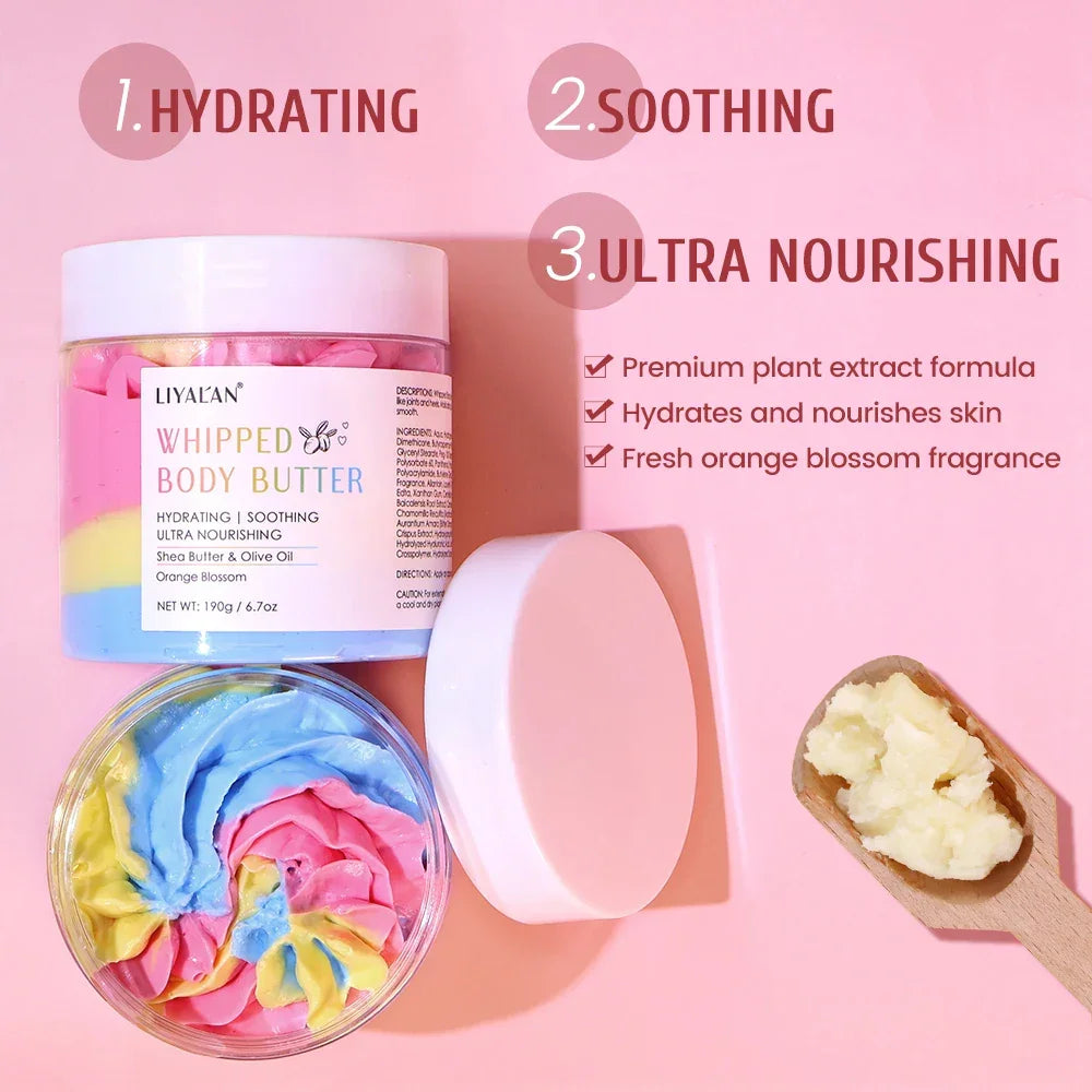 Rainbow Whipped Body Butter – 190g Vegan Moisturizer Peaceful Pleasures Health and Wellness