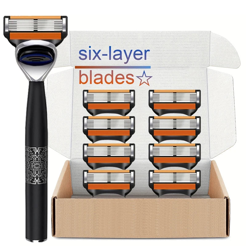 7-Layer Stainless Steel Safety Razor Blades | Replaceable Head