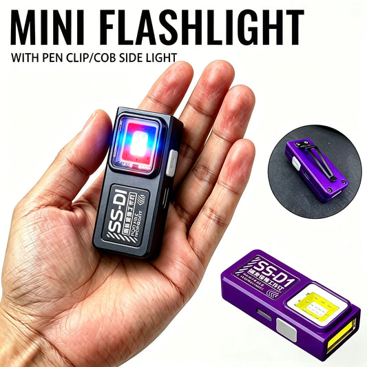 Mini COB LED Flashlight USB-C Rechargeable Magnetic Clip Pocket Lamp LED Pocket Flashlight Oasis Select