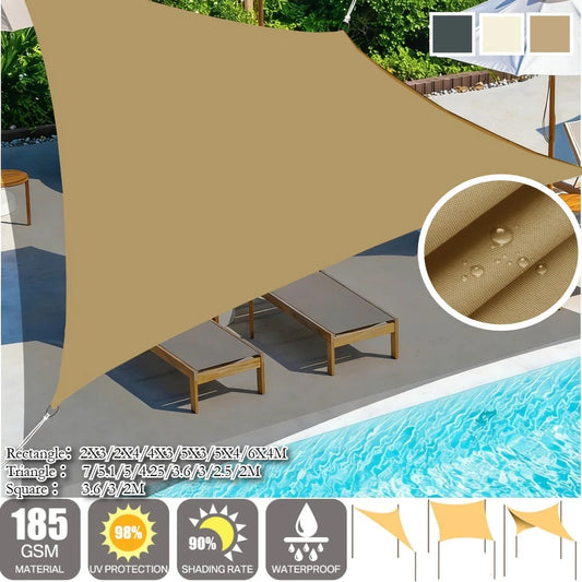 Waterproof Sun Shade Sail | 10 Sizes UV Block Outdoor Canopy Outdoor Shade Sail Peaceful Pleasures Health and Wellness