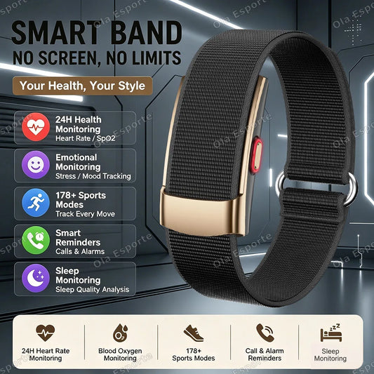 Ola Esporte No-Screen Smart Band | Heart Rate, SpO₂, 178+ Modes Smart Fitness Band Peaceful Pleasures Health and Wellness