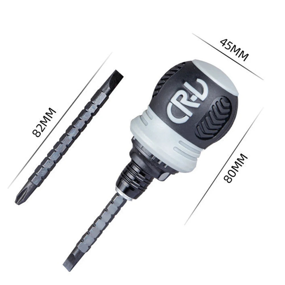 Dual-purpose Slotted Cross 2 In1 Ratchet Magnetic Screwdriver Repair