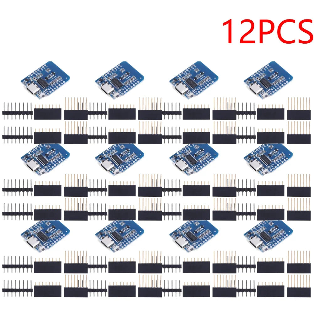 1-20PCS ESP8266 D1 Mini WIFI Development Board ESP-12F CH340G CH340 V2 Usb Wemos D1 Mini Nodemcu Lua Iot Board 3.3V Met Pins Peaceful Pleasures Health and Wellness Type c 12PCS
