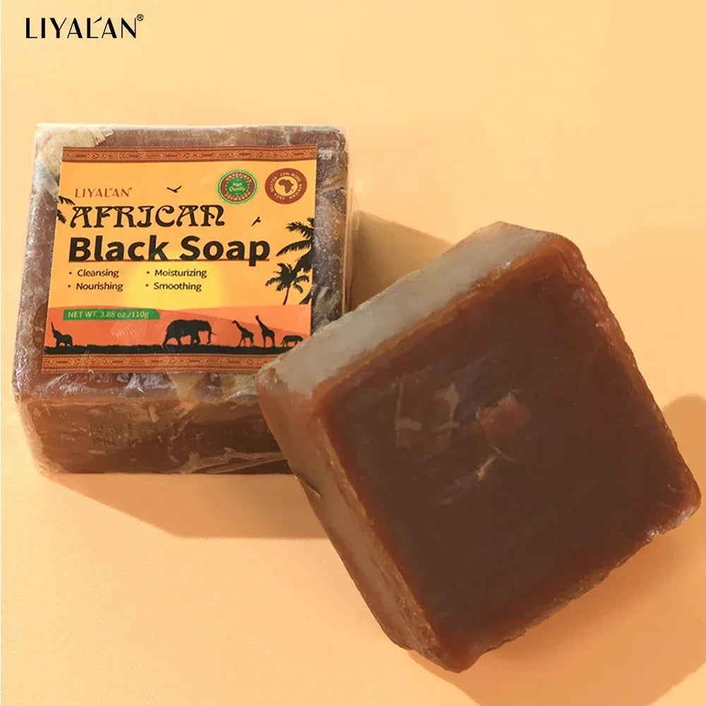 African Black Soap 2-Pack – Shea Butter & Palm Oil Bar Peaceful Pleasures Health and Wellness