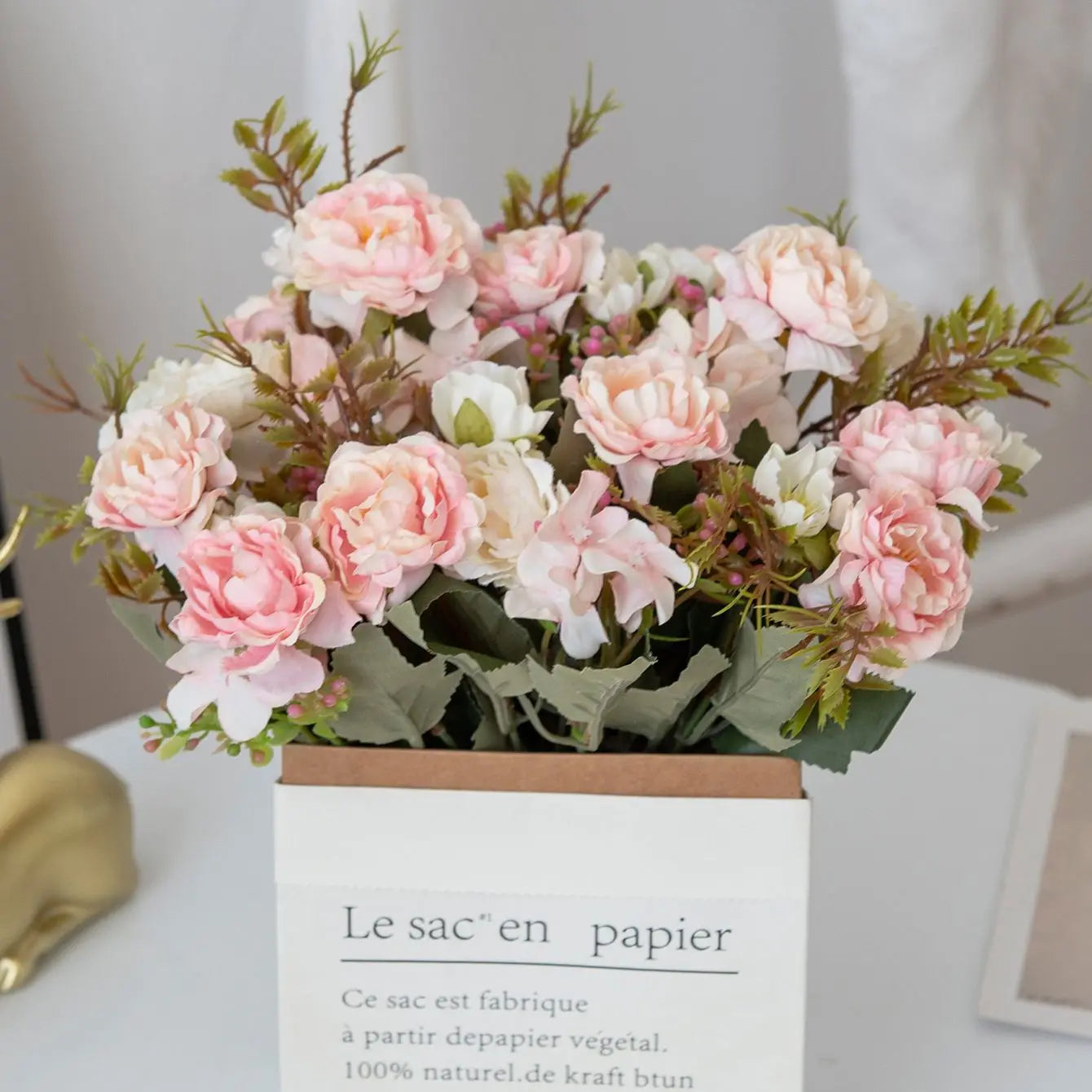 Silk Artificial Rose Bouquet for Wedding & Home Décor