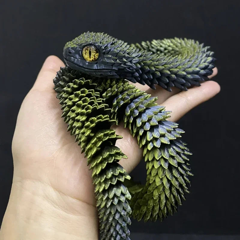 3D Printed Articulated Snake Fidget Toy | Desk Ornament Figurine