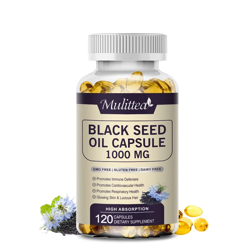Black Seed Oil Capsules – Hair, Skin, Digestion, Immunity & Blood Pressure | 120 Count Peaceful Pleasures Health and Wellness 120pcs United States