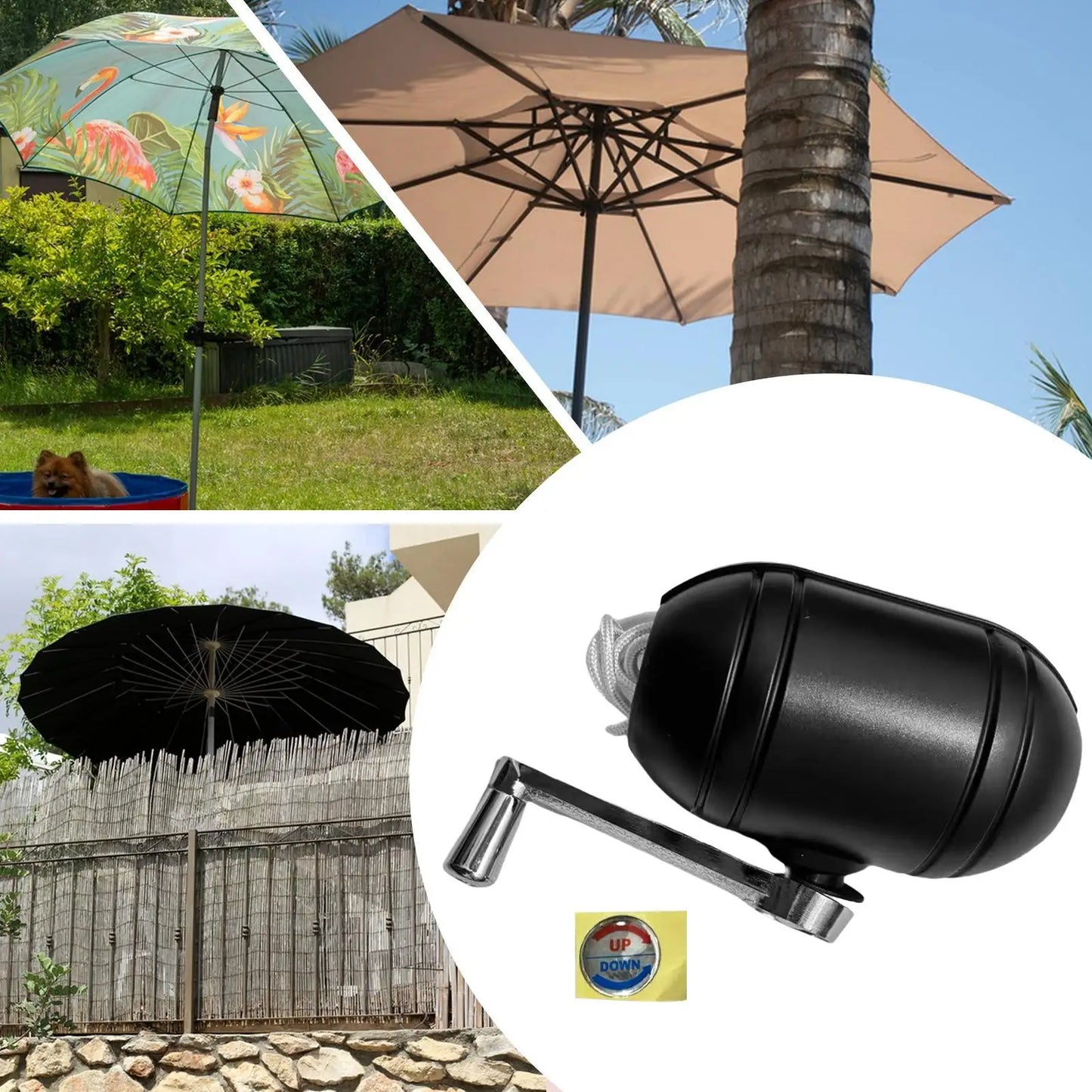 Patio Umbrella Accessories Space-saving Parasol Parts Hand Cranked Long-Lasting Middle Column Umbrella For Balcony Pool Picnic Peaceful Pleasures Health and Wellness