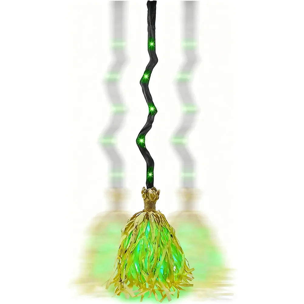 Floating Witch's Brooms Bendable Witches Brooms For Halloween Decor Animated Lights Up Moving Broomstick With Spookys Sounds Peaceful Pleasures Health and Wellness
