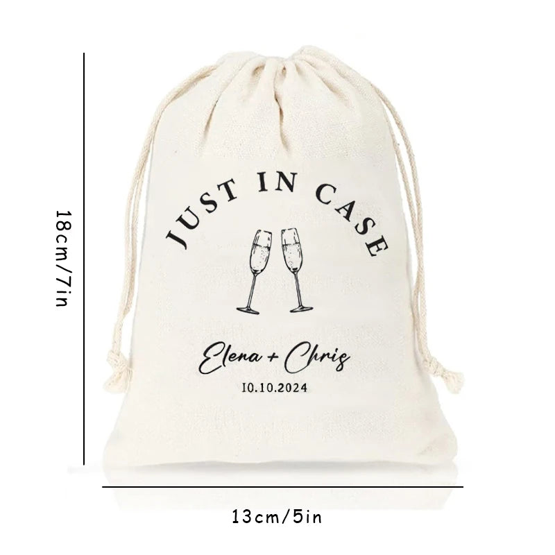 5-Pack Personalized Hangover Kit Drawstring Bags | Wedding Favors