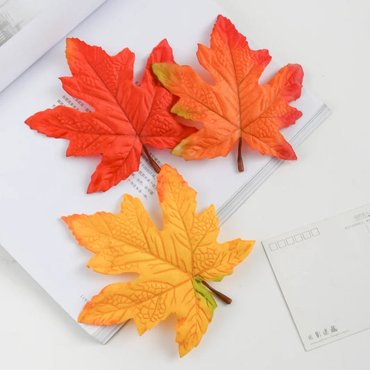 Artificial Silk Maple Leaves 10/20pcs – Autumn Wedding & Home Decor Artificial Silk Leaves Peaceful Pleasures Health and Wellness