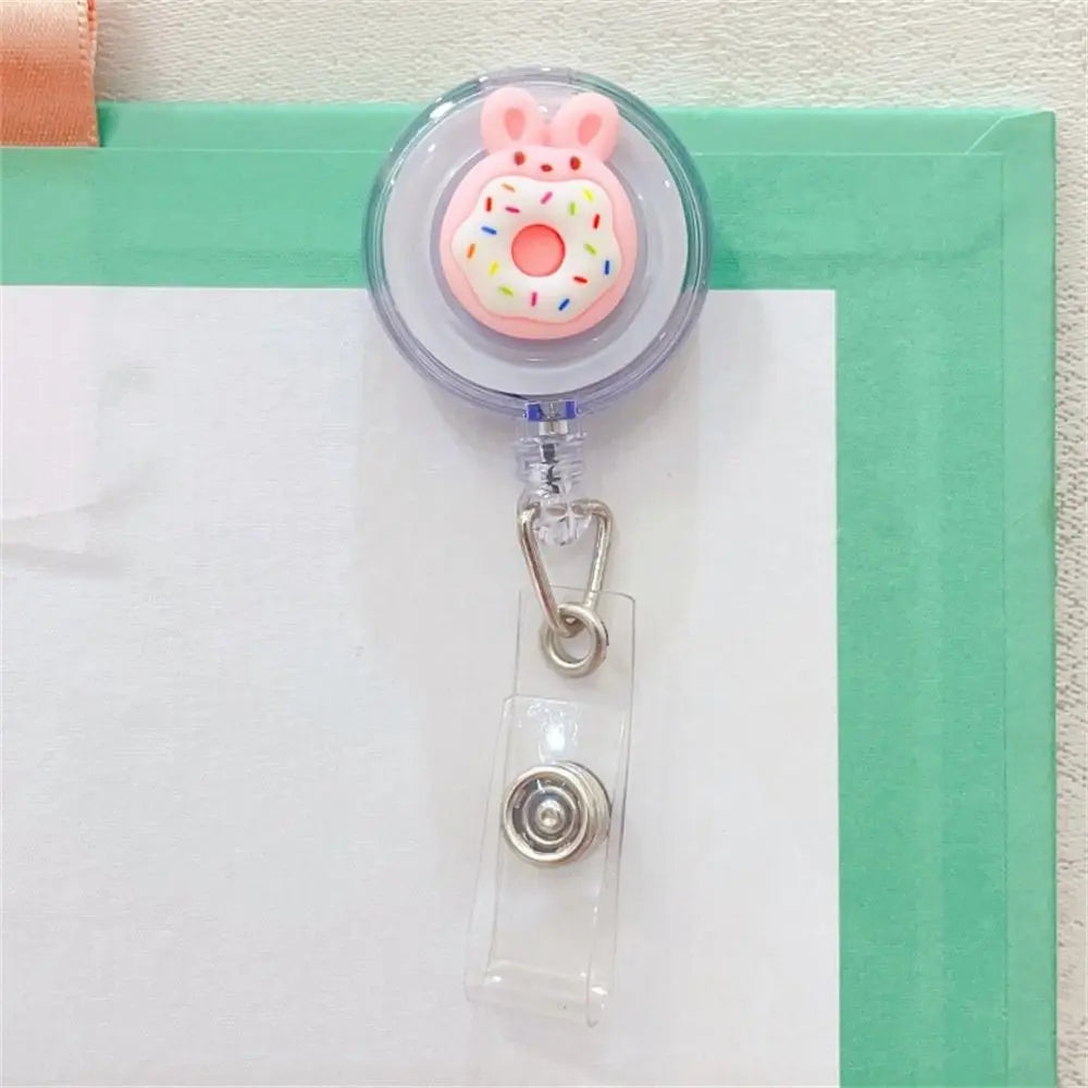 Cute ABS Card Holder Name Tag Nurse Doctor Cartoon ID Card Clips Retractable Badge Reel Badge Holder Name Card Holder Peaceful Pleasures Health and Wellness 12