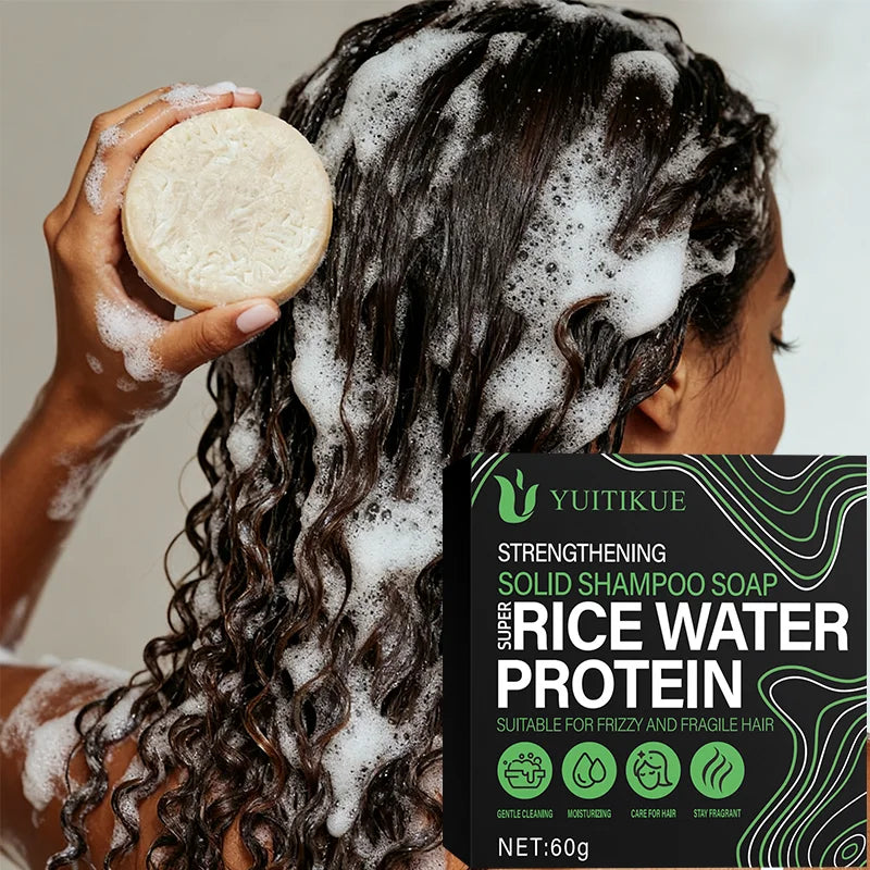 YUITIKUE Rice Protein Shampoo Bar | Frizzy & Fragile Hair 60g Solid Shampoo Bar Peaceful Pleasures Health and Wellness Default Title