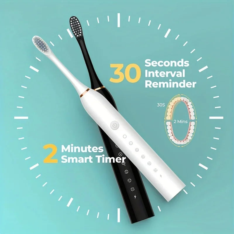 Electric Toothbrush 6 Speed Sonic – 4 Heads, Adults & Kids