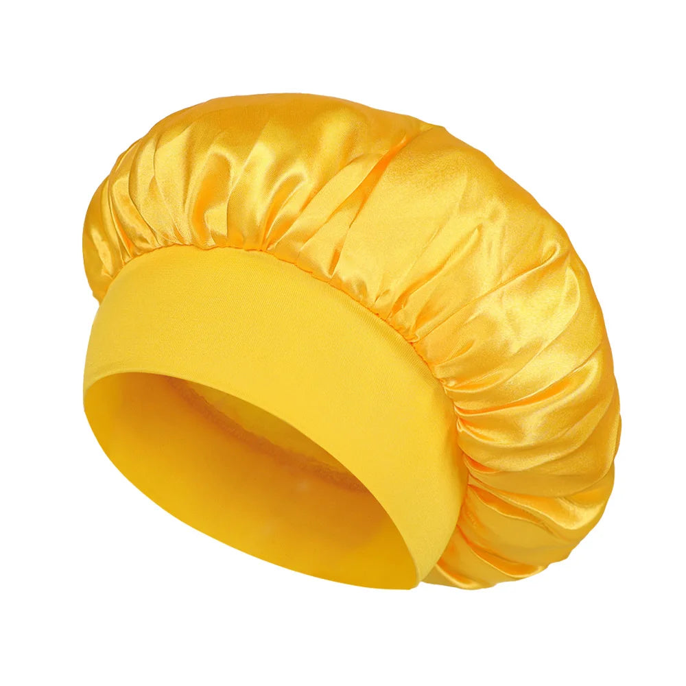 Kids Satin Sleep Cap – Elastic Turban Bonnet for Hair Care