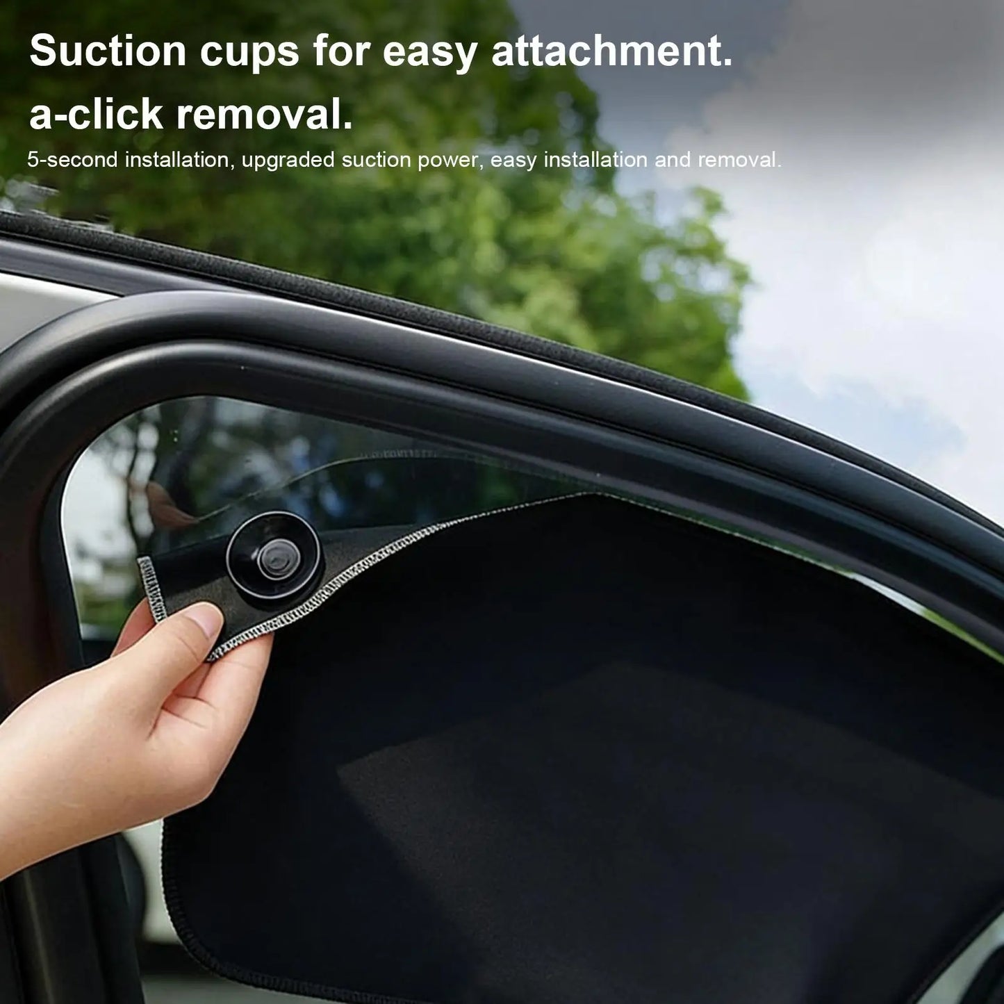 Magnetic Car Window Sunshade – UV Blocking Mesh Curtain