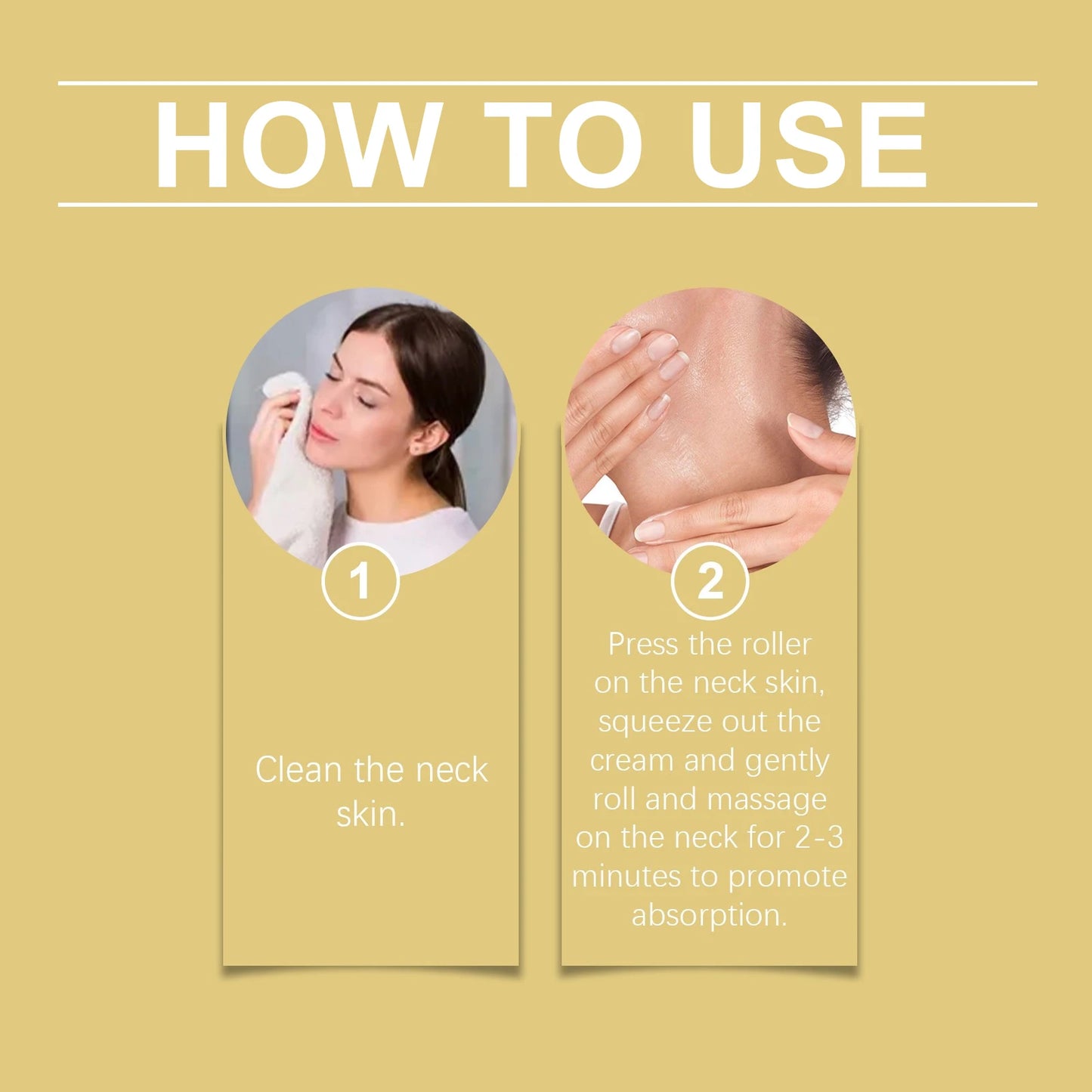 Neck Roller Cream Massage Firm Nourish Soothe Skin Improve Dryness Reduce Wrinkles Fine Lines Sagging Remove Double Chin Cream Peaceful Pleasures Health and Wellness