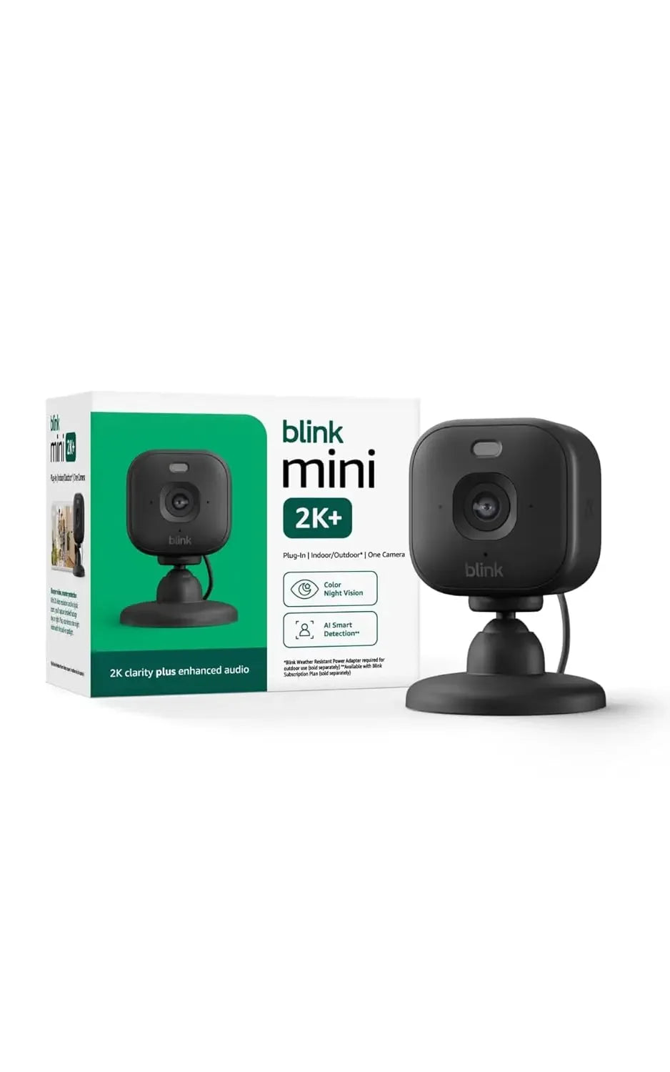 2K Plug-in Security Camera with Color Night Vision, Motion Detection, Enhanced Audio - Indoor/Outdoor Use Peaceful Pleasures Health and Wellness