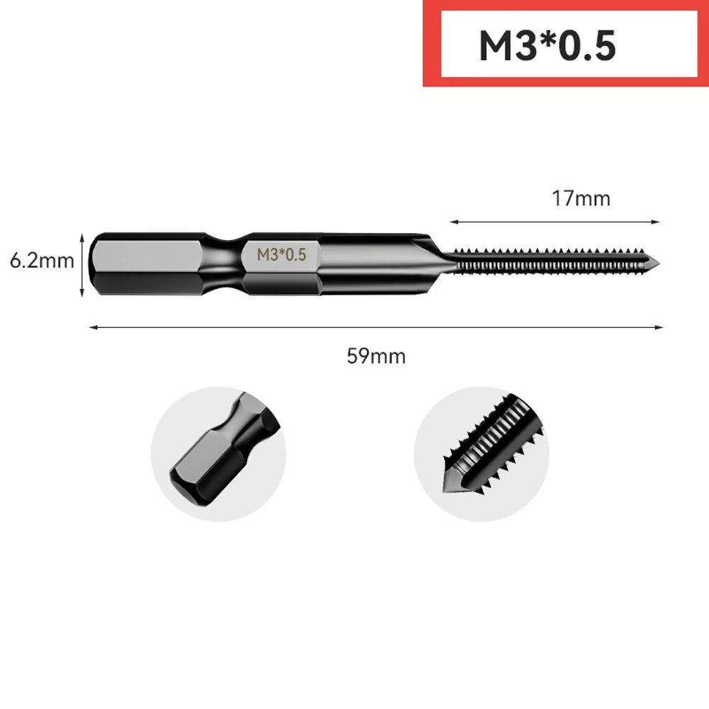 HSS 6542 Tap Drill Bit Hex Shank Thread Metric 2 5- Screw Taps Tool