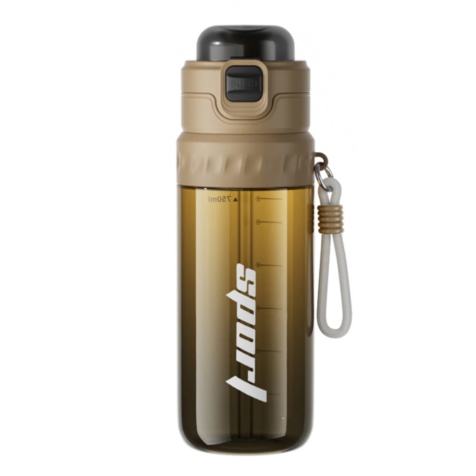 750ML Dual-Drinking Spray Bottle with Straw Large Capacity Sports Water Bottle for Mountaineering Gym Cycling Sports Activities Peaceful Pleasures Health and Wellness Brown