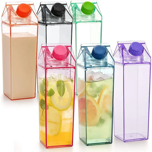 500ML 17OZ Plastic Clear Convenience Bottle New Reusable Juice Transparent Sport Leakproof Cup Box Milk Drinking Water Home Peaceful Pleasures Health and Wellness