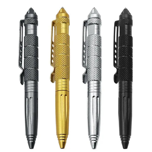 Multifunctional Metal Tactical Pen - Non-slip Emergency Glass-breaking Cone - Outdoor Self-rescue and Self-defense Pen Peaceful Pleasures Health and Wellness