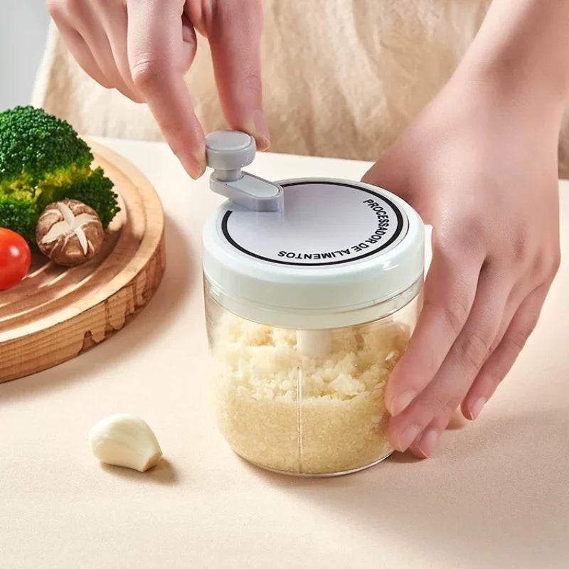 Household Manual Garlic Puree Grinder Kitchen Rotating Garlic Press Manual Garlic Squeezer Peaceful Pleasures Health and Wellness