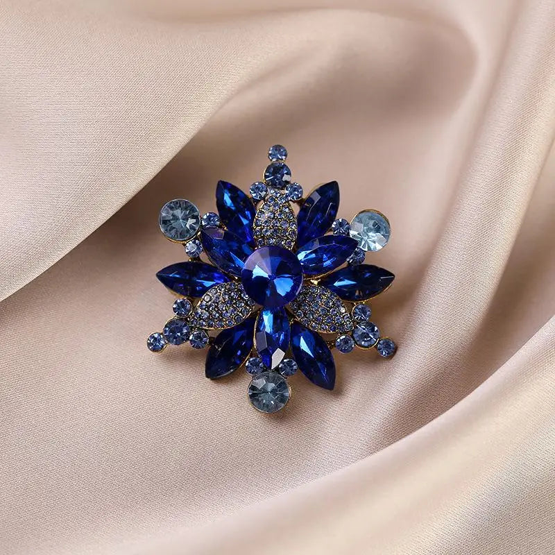 Crystal Peach Blossom Brooch Pin | Floral Jewelry Gift
