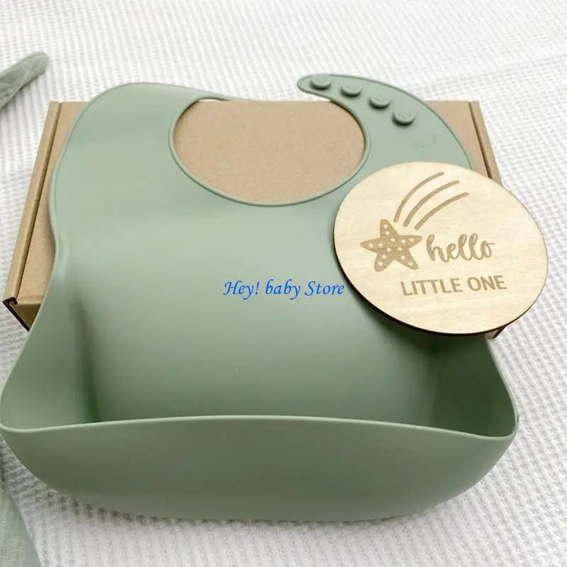 Baby Bath Toy Set – Wooden Rattle Bracelet & Silicone Teether