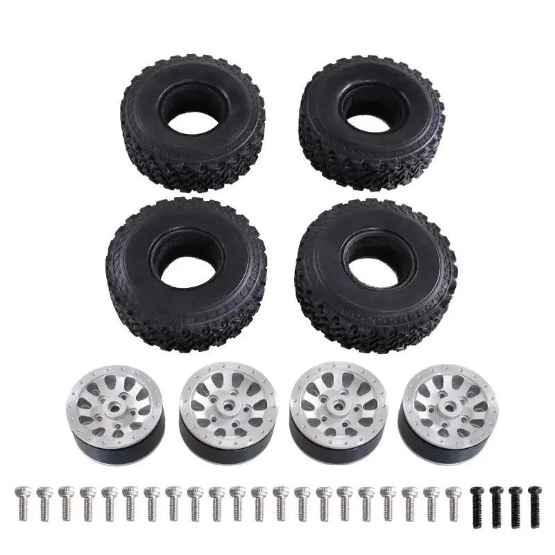 RC Car Beadlock Wheel & Tire Set of 4 – 71mm Aluminum Alloy