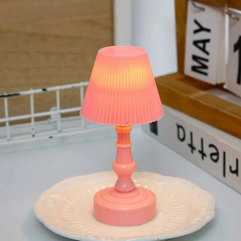 Mini Linglan Flower Night Light Atmosphere Decorative Light Small Desk Lamp Creative Bedhead Ornament Cute Small Desk Lamp New Peaceful Pleasures Health and Wellness Pink Pleated