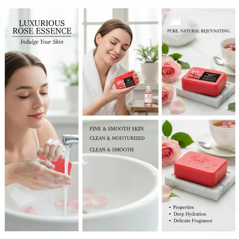 Rose essential oil soap deeply cleanses your face and body, leaving a long-lasting fragrance while moisturizing and hydrating Peaceful Pleasures Health and Wellness