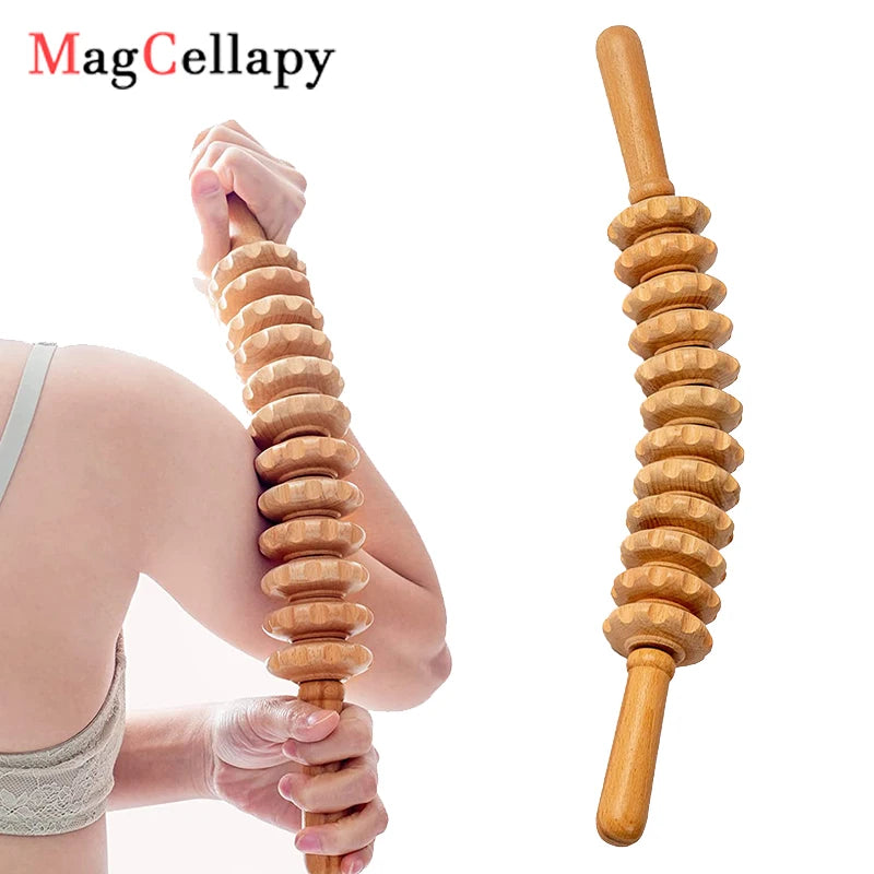 Wood Therapy Roller | Cellulite Massage & Lymphatic Drainage Tool
