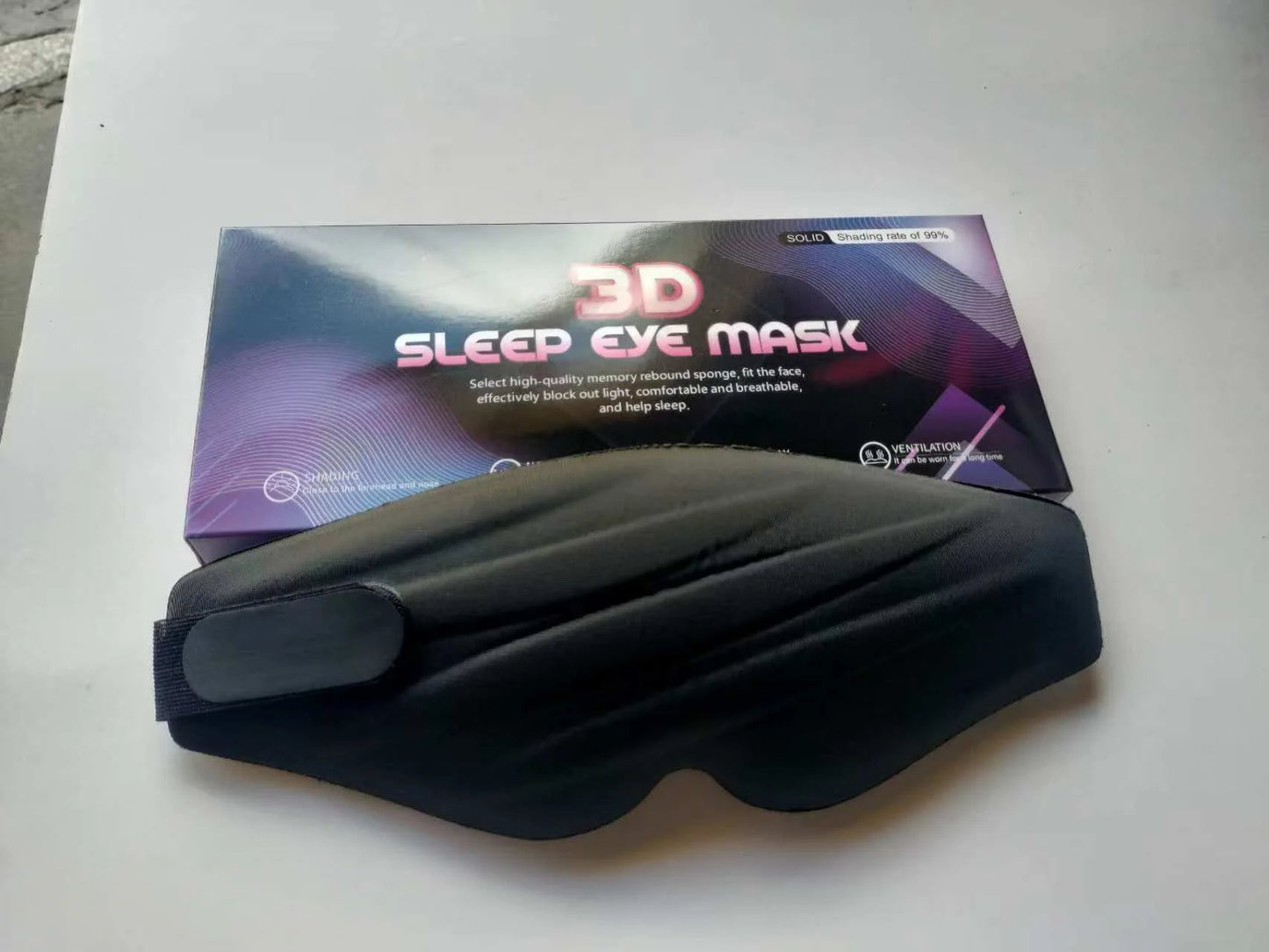 HOMEFISH 3D Sleep Eye Mask – Light Blocking Travel Mask 3D Sleep Eye Mask Peaceful Pleasures Health and Wellness Black 1