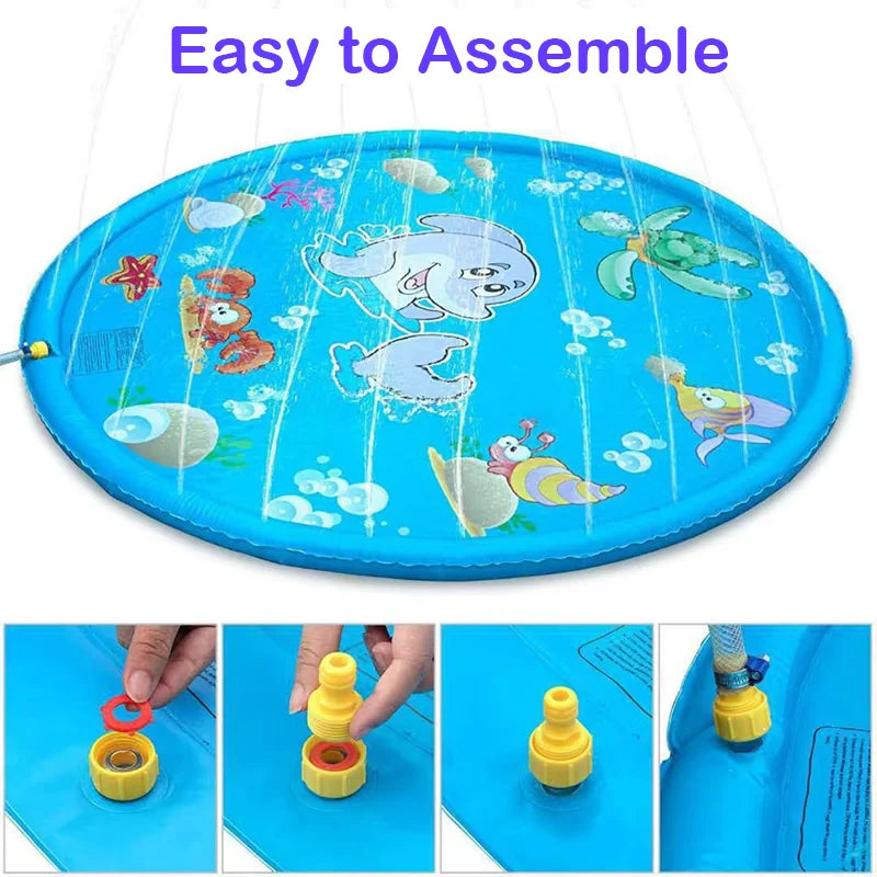 Dog & Cat Water Play Splash Pad – Dolphin Spray Mat Toy
