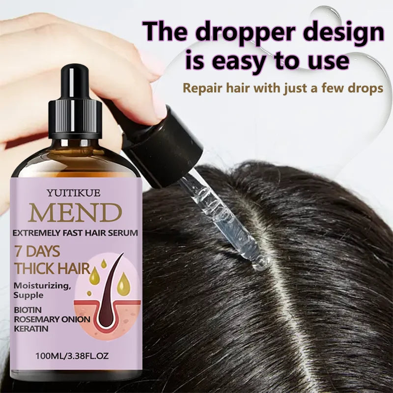 YUITIKUE MEND Hair Serum | 7 Days Thickening Formula | With Biotin, Rosemary, Onion & Keratin For Moisturized Supple Hair 100ml Peaceful Pleasures Health and Wellness