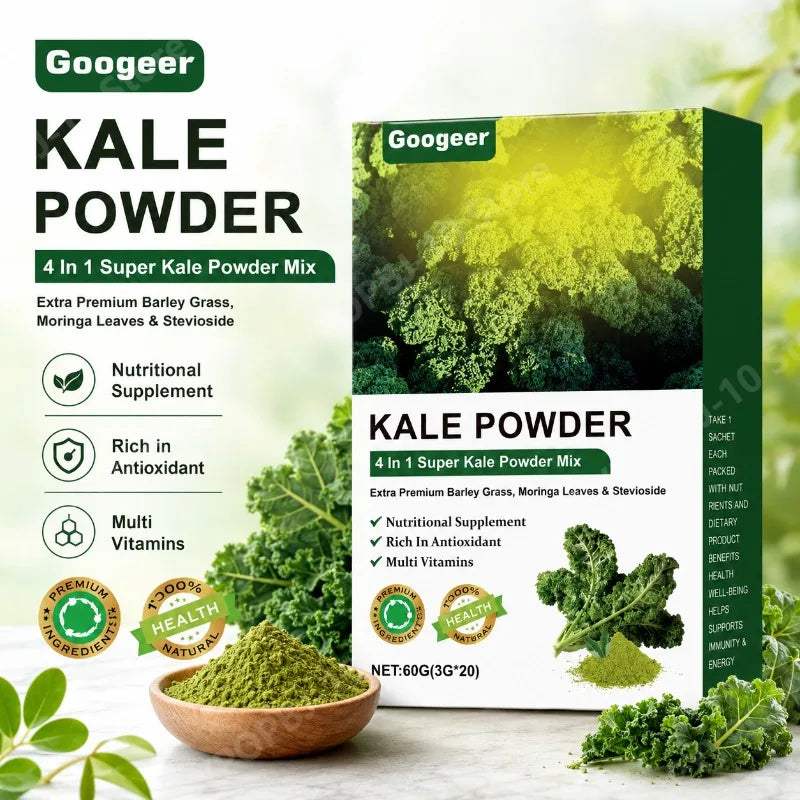 4-in-1 Super Greens Powder: Kale, Barley Grass & Moringa | 20 Sachets