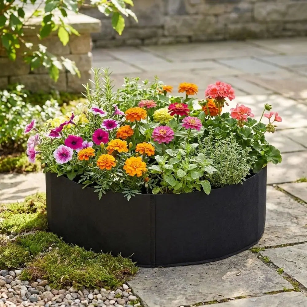 7-Grid Circular Felt Raised Garden Bed | Divided Grow Bag
