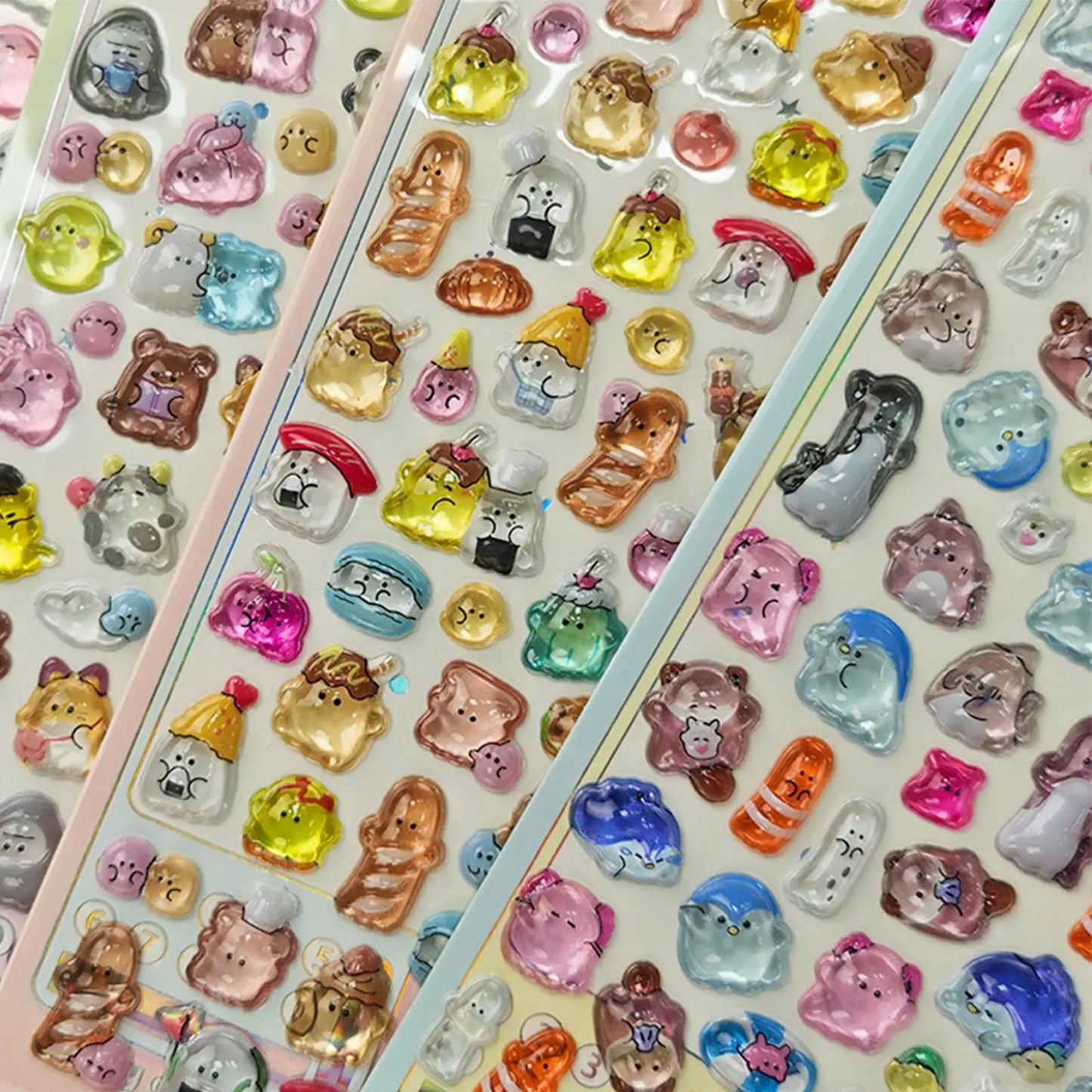 Cartoon Stickers Cute Mini Raised 3D Relief Decal Tiny 3D Animal Stickers for Scrapbooking for Water Cups Laptops Wall Guitars Peaceful Pleasures Health and Wellness Blue CN